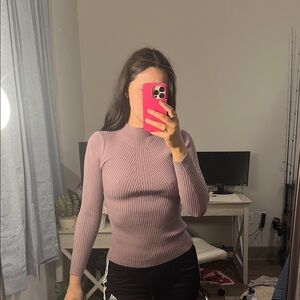 Women's Ribbed Pink Top